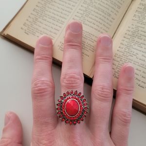 ModCloth red rhinestone ring